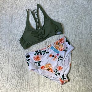 NWT Cupshe Floral Bottom Bikini